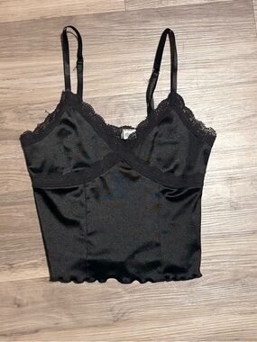H&M Lace Trimmed Faux Silk Camisole